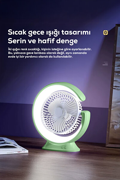 Arfseb Dönebilen Ayarlanabilir Kafalı Ergonomik Led Fan