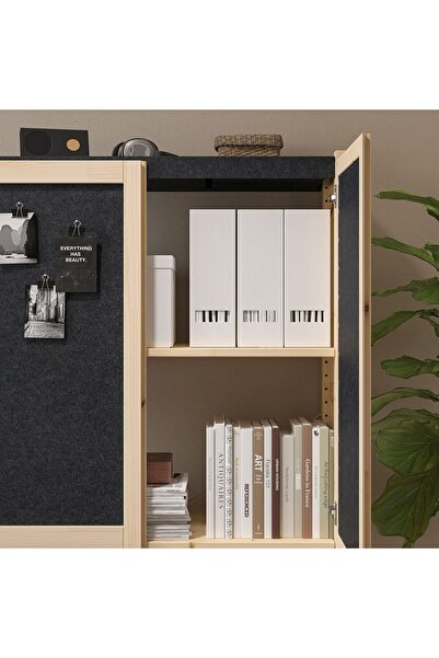 IKEA kapaklı raf ünitesi 89x30x124 cm  masif çam ağacı