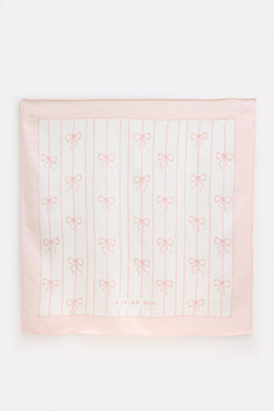 Atelier Babbi Double Layer Muslin Baby Blanket - Ribbon / Pink 100X100 cm