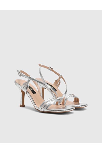 İLVİ Nilsson Hakiki Deri Kadın Gümüş Renk Topuklu Sandalet