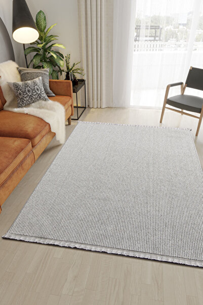 Livset Yumuşak Bukleli Krem Gri Oeko-tex Sertifikalı Oturma Odası Salon Mutfak Balkon Çocuk Halısı