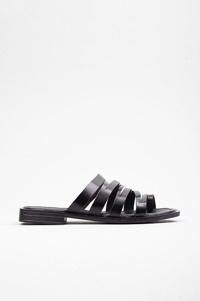 Adım Adım Genuine Leather Women's Black Slippers