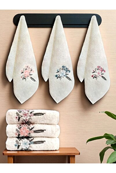 asev tekstil منشفة مطبخ مطرزة بالزهور مقاس 30 × 50 سم |   منشفة اليد |   مجموعة مناشف الوجه