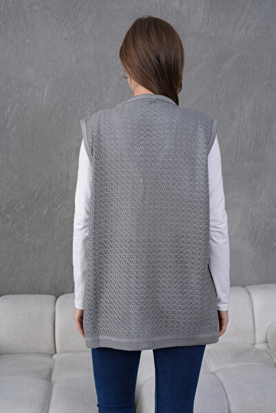 Lamierra Mercerized Woven - Mother Classic Vest with Three Buttons on the Front and Double Pockets
