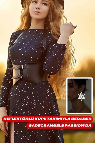 Angels Passion Стилен специален дизайн - рокля с детайли под бюста и колан