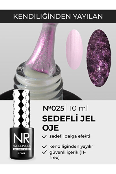 Nail Republic Kalıcı Oje Pembe Pearl Print 025 Tırnak Ojesi – 10ml Efektli Pr...