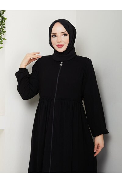 MODA Hac Ve Umrelik Büzgü Detaylı Medine Ipeği Ferace