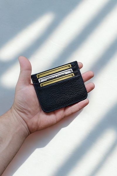 VANİLLA COLLECTİON 100% Genuine Leather Classic Ultra Thin Unisex Black Card Holder
