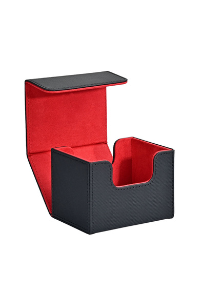 Choice13 صندوق بطاقات أسود-أحمر، صندوق تخزين بطاقات يتسع لـ 100 بطاقة ذات غلا...