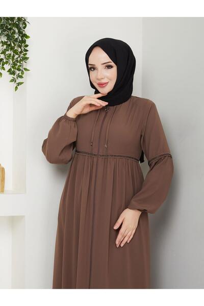 ESLEMNUR Casual Hajj and Umrah Ferace with Drawstring Sleeves and Waist and S...