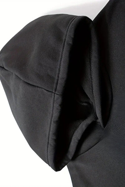 CLAYES Σετ φούτερ με κουκούλα Minimal Kus με στάμπα 3 τεμαχίων-Μαύρο-Γκρι-Ναυτικό, Χοντρό ύφασμα με ανοιχτόχρωμο