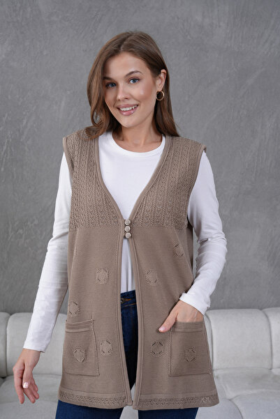 Lamierra Knitwear Openwork Mercerized Vest
