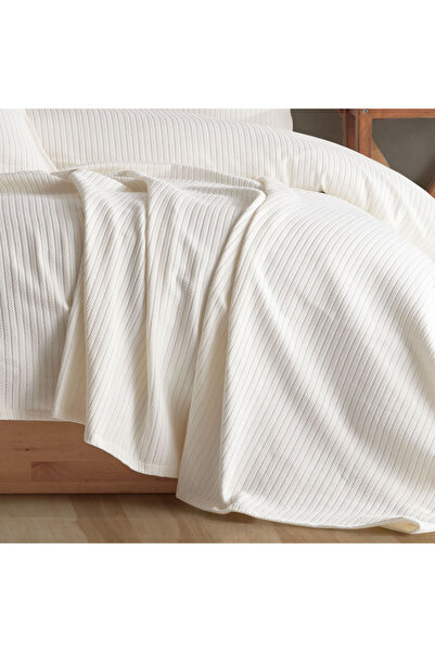 Lief Home %100 Pamuklu Örgü Desenli Çok Amaçlı Yatak Örtüsü | 220x230