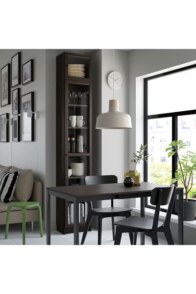 IKEA açılır mutfak masası, siyah-kahverengi, 2-4 kişilik, açılabilir, 80/120x70 cm
