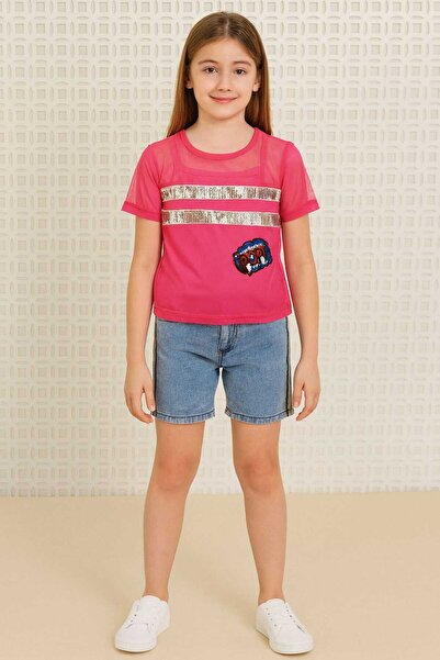 KAMİKAM طقم بناتي ثلاثي الشبكات مع شورت