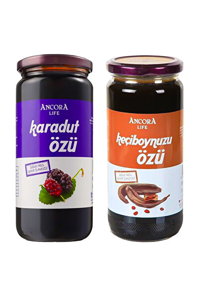 ANCORA LİFE 2'li Avantaj Paketi - Karadut Özü, Keçiboynuzu Özü - Şeker Ilavesiz Soğuk Sıkım 640 G X 2 Adet
