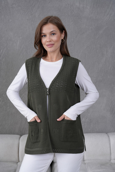 Lamierra Knitwear Openwork Mercerized Vest
