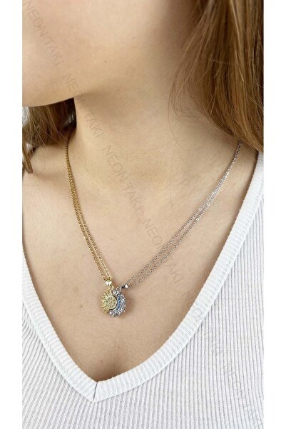 Neon Takı by Atalay قلادة، حجر الزركون، الفولاذ المقاوم للصدأ غير القابل للتش...