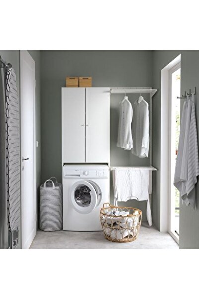 HOMHET Nysjön, Yüksek Banyo Dolabı, 65x190 Cm, Beyaz