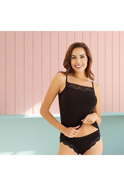 İntimate KADIN BASIC YAKASI DANTELLİ ATLET-KÜLOT TAKIM