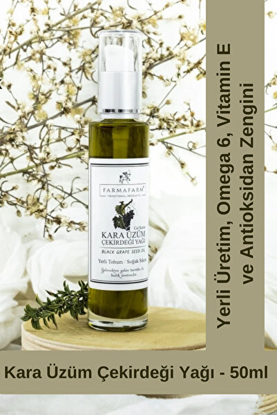 FARMAFARM DOĞALSAĞLIK Soğuk Sıkım Kara Üzüm Çekirdeği Yağı - 50ml