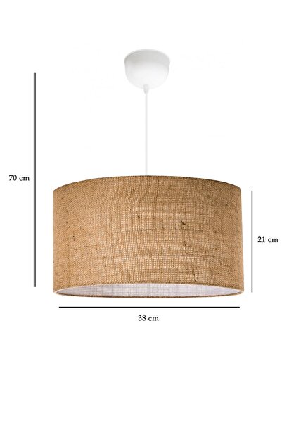 HOMİNG Jüt Çuval Kumaş Başlıklı Sarkıt Avize 38lik Büyük Boy