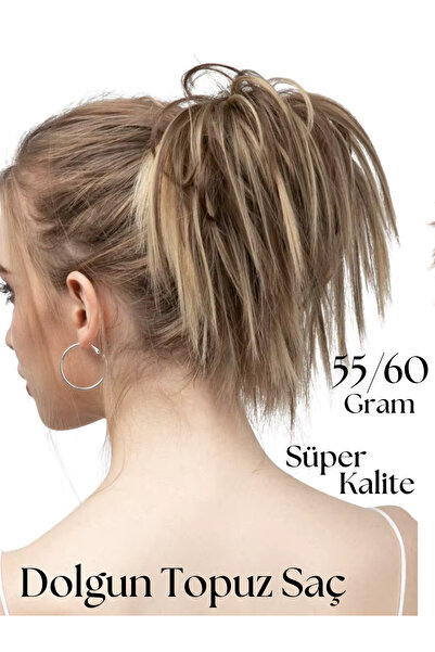 YARAT Ombrelı Sarı Topuz Lastikli Toka Saç Peruk Postış Lastıklı Toka