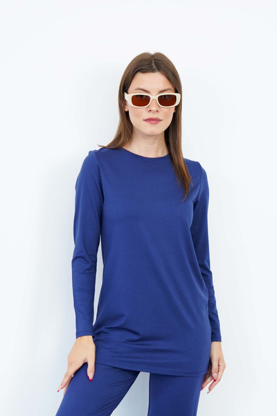 penyebizden Kadın Viskon Full Likra Tunik-Lacivert