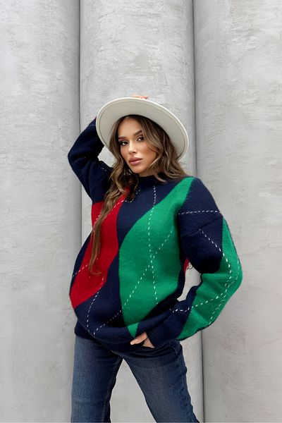 İLKCET MODA Γυναικείο πουλόβερ Color Block Oversize
