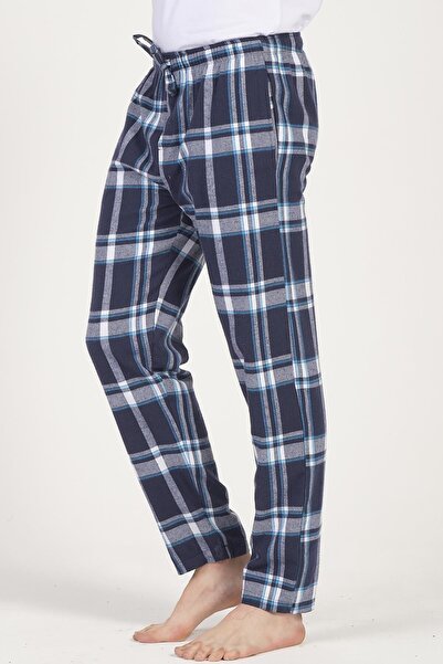 DOFİ Erkek Ekoseli Flanel Spor Pijama Altı Rahat Kesim