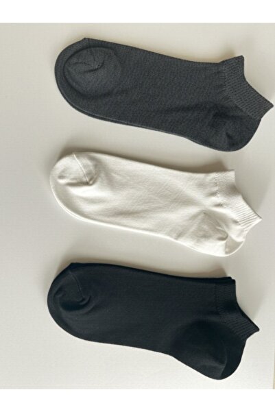 KANERUZ Black White and Gray Color Premium Bamboo Seamless Booties Socks 3-Piece