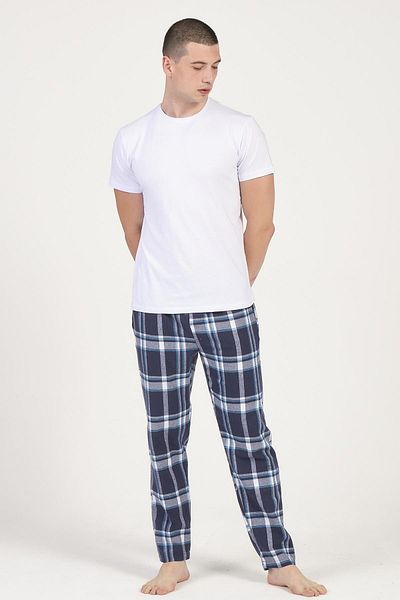 DOFİ Pijama sport din flanel în carouri pentru bărbați, cu croială relaxată