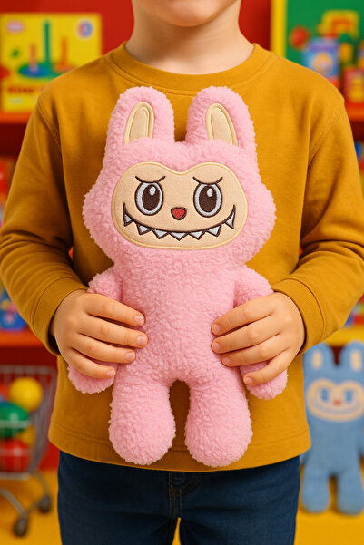 Işık kasabası Labubu 38 Cm Canavar Büyük Boy Krem Toys Heyecan Verici Macaron Canavarlar Peluş Uyku Arkadaşım