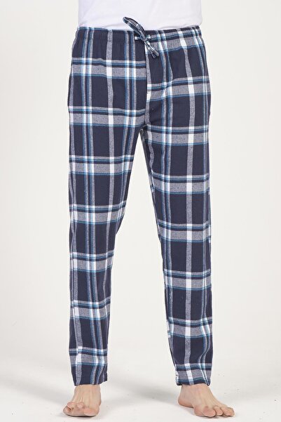 DOFİ Erkek Ekoseli Flanel Spor Pijama Altı Rahat Kesim