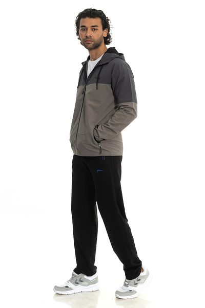 Cramp Spor Men's Outdoor Windbreaker Jacket - Fixed Hood and Zippered Pockets