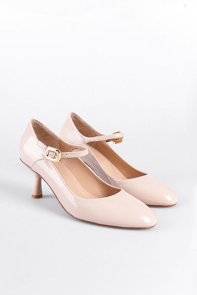 Capone Outfitters Pantofi de damă cu toc mediu cu cataramă cu vârf rotund