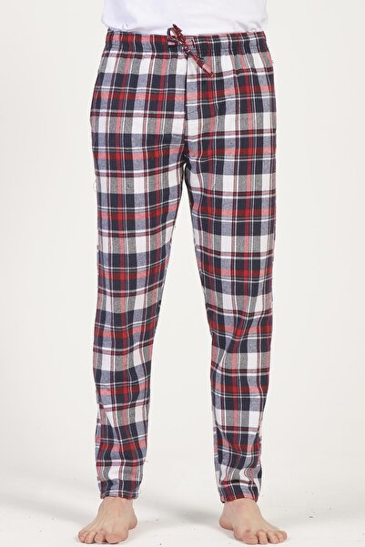 DOFİ Erkek Ekoseli Flanel Spor Pijama Altı Rahat Kesim