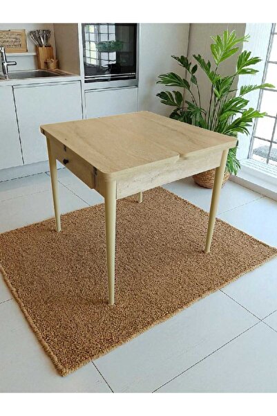 VETROWOOD Traverten Mutfak Masası Yemek Masası Açılır Masa Küçük Kare Masa