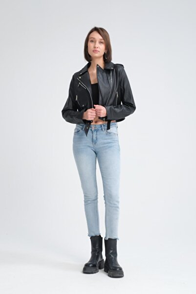 İLKCET MODA Slim Fit Belted Women's Jacket