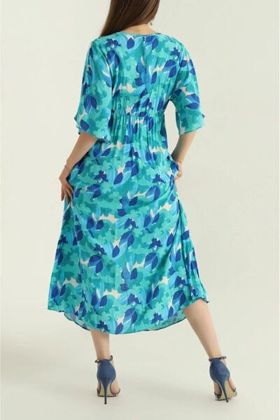 Gülmude Dámské šaty z tkané viskózy s dvojitým límečkem (120 cm)