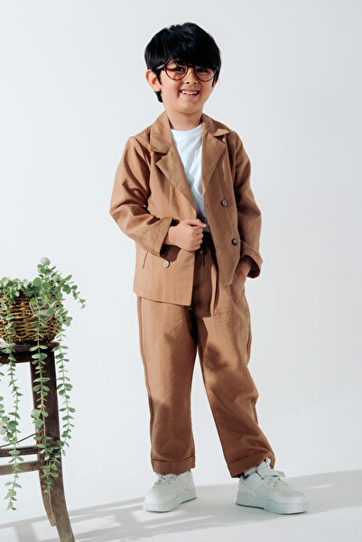 Çelix Kids Kruvaze Spor Ceketli Salaş 3’Lü Takım/Takım Elbise/Damatlık/Özel Gün Takım/Düğün/ Doğum Günü