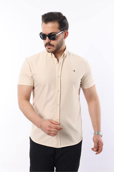 comstar Cămașă de vară, de bază, elegantă, cu mânecă scurtă, slim fit
