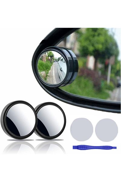Bogadini Set of 2 convex side mirrors - round, 360° wide angle, HD glass, for blind spots
