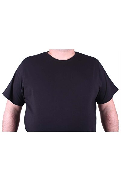 MocGrande Men's Large Size Lycra Basic Crew Neck T-Shirt 11160 Black