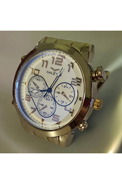 OEM Ceas barbatesc elegant, curea metalica aurie, mecanism quartz, display analog