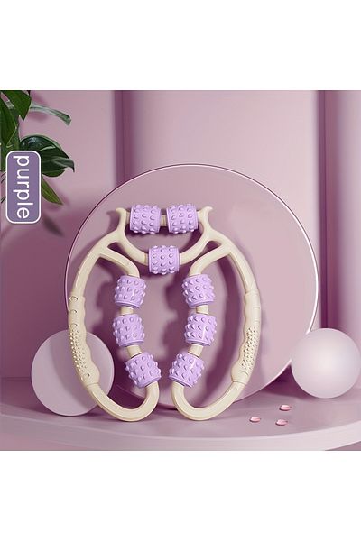 safestore Muscle Relaxer Massager 9 Wheels Adjustable Lymphatic Drainage Roller Leg Arm Cellulite