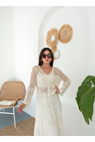 BLUE DAY'S Women's Bohemian Authentic Crochet Cardigan