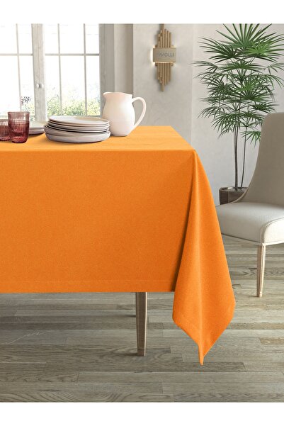 FAVOLLİ مفرش طاولة مخملي برتقالي اللون