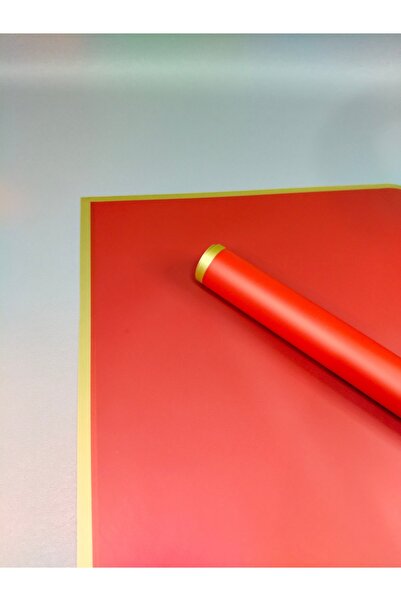ÇINARASYADAHOME Red Bouquet Wrapping Paper with Gold Edge Frame Elegant and S...