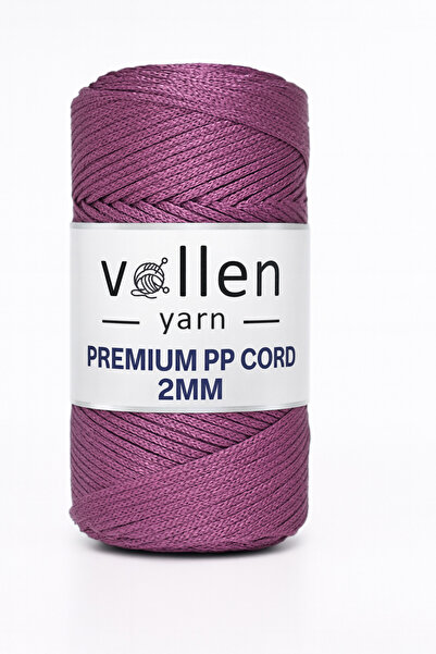 vollen yarn 200gr/230m Premium Polyester Makrome Ipi 2mm ,makrome Ip,makrame,supla,çanta Ipi,mor